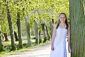 Girl the day of the confirmation