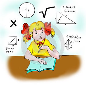 Girl decides mathematics