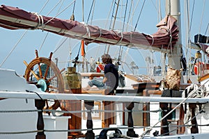 Girl on deck of Tall ship 2