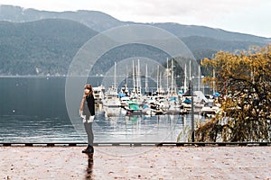 Girl at Deep Cove in North Vancouver, BC, Canada photo