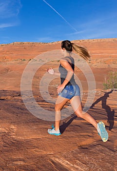 Girl on Desert Sunrise Run