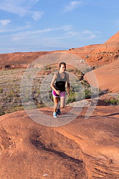 Girl on Desert Sunrise Run