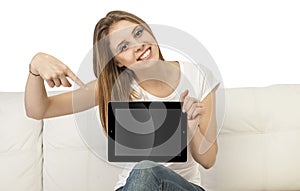 Girl with device