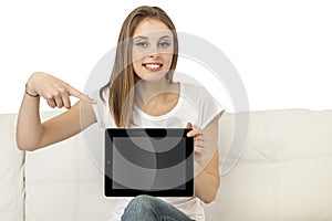 Girl with device