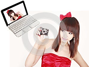 Girl with digital camera