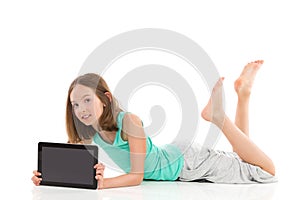 Girl with digital tablet