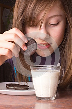 Girl Dipping Cookies