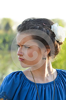 Girl displeased photo