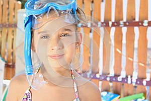 Girl with diving mask