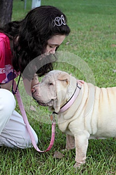 Girl with dog