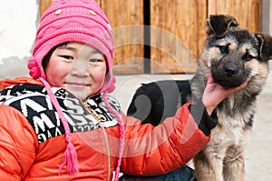 Girl and dog