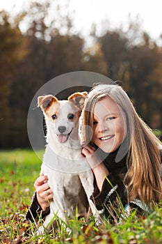 Girl with dog