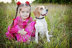 Girl with dog