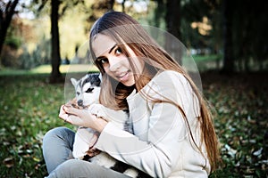 Girl with dog