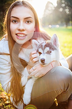 Girl with dog