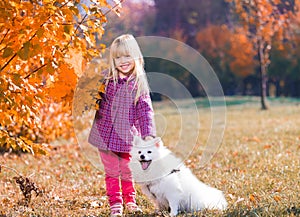 Girl, dog, fun, forest