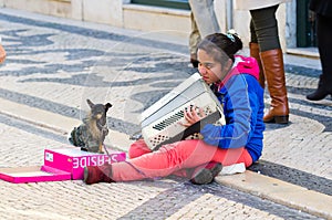 Girl with dog