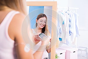 Girl doing blood sugar test