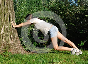 Girl doing exercise