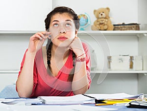 Girl doing homework