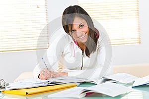 Girl doing homework