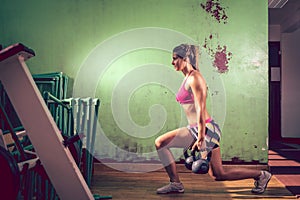 Girl doing lunge exercise