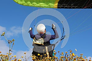 Girl doing paragliding photo