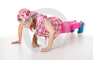 Girl doing push-ups