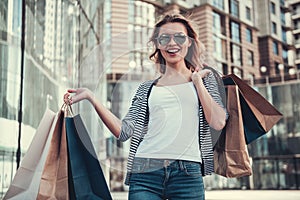 Girl doing shopping