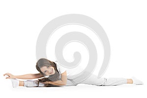 Girl doing split exercise