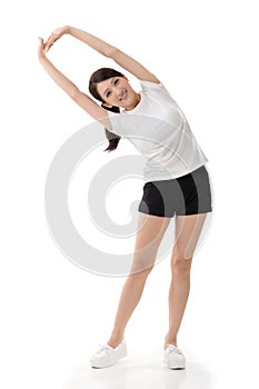 Girl doing stretch exercise