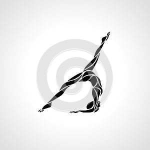 Girl doing yoga. Poses and asana. Vector illustration eps10