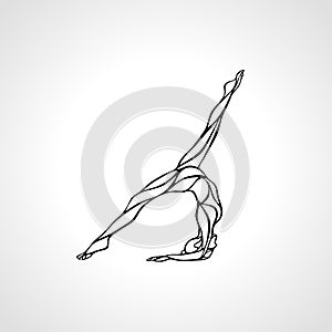 Girl doing yoga. Poses and asana. Vector illustration eps10
