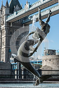 Girl, Dolphin and Tower Bridge