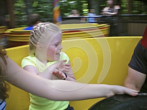 Girl with Down Syndrome having fun.
