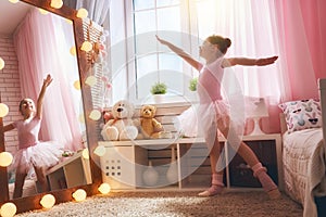 Girl dreams of becoming a ballerina