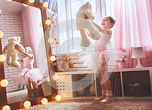 Girl dreams of becoming a ballerina