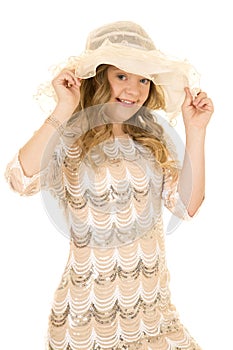 Girl dress hat with lace