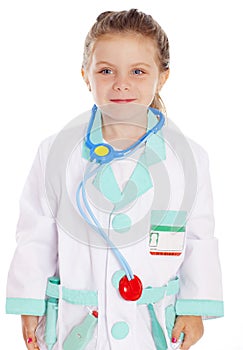 Girl dressed as a doctor