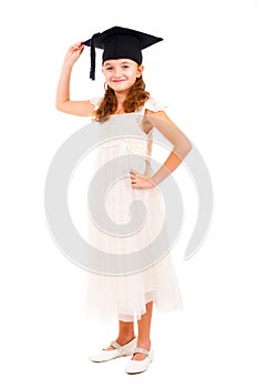 Girl dressed Bachelor cap