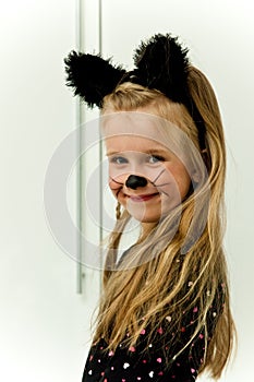 Girl dressed up as a cat