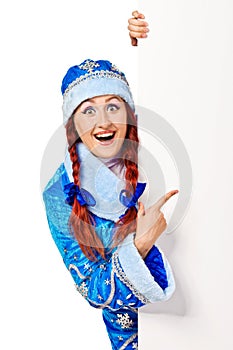 Girl dressing in russian christmas costume