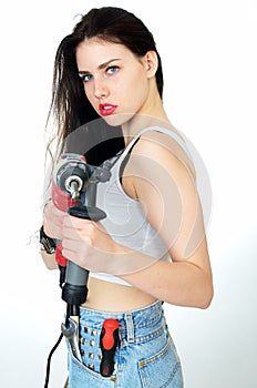 Girl with driller