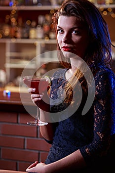 girl with a drink