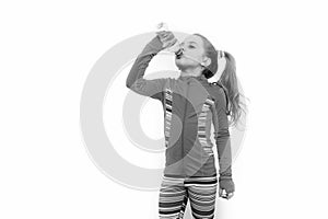 Girl drink water from bottle