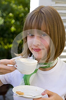 Girl drinking coffee