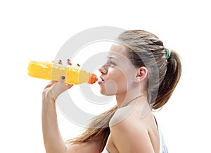 Girl drinking a juice