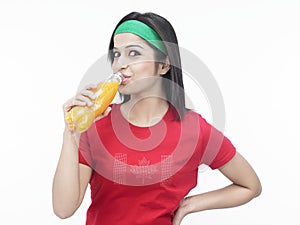 Girl drinking juice