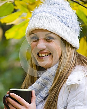 Girl drinking tea