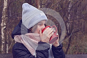 Girl drinking tea